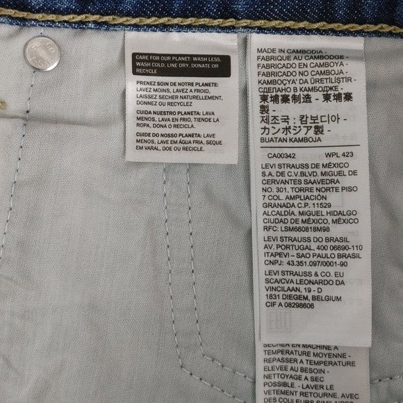 Levi's Low Pro Mid Rise Women's Jean's Size 32 (35" Waist) Factory Distressed - Picture 10 of 12